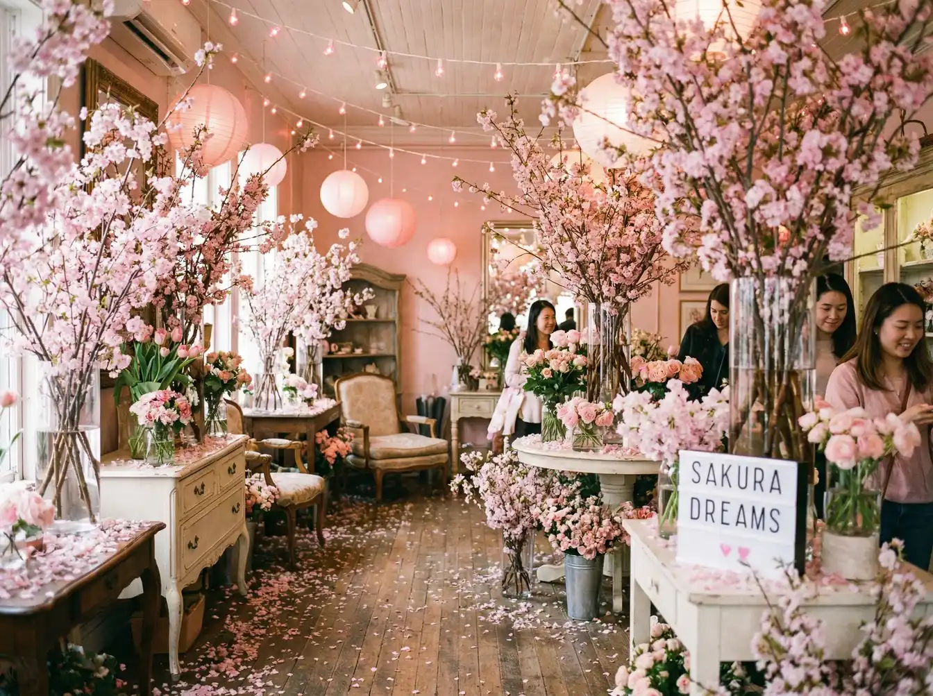 樱花主题花店内景探访 - 探花