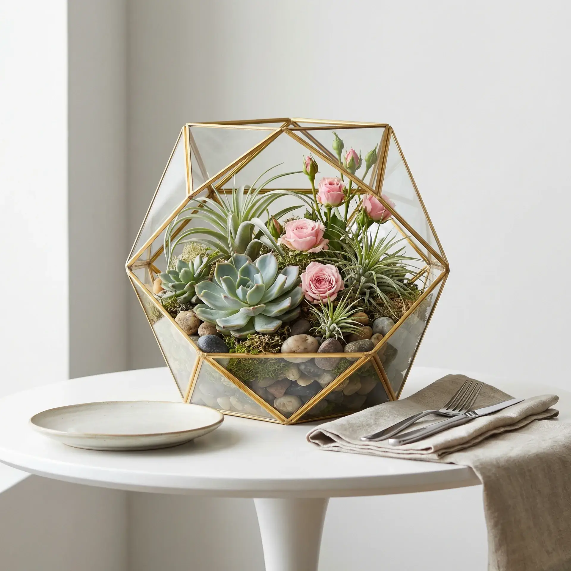 几何微景观花艺作品 - 探花